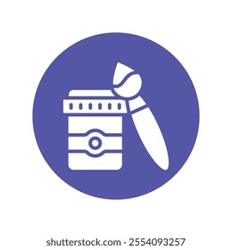 Paint Jars vector Glyph Cricle Icon.Eps file 10
