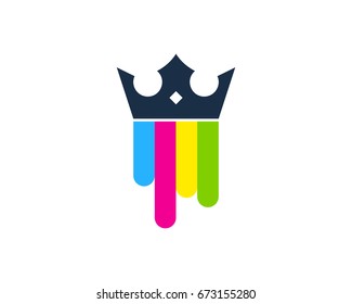 Paint King Icon Logo Design Element