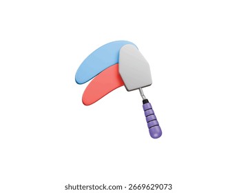  Icono de cuchillo de pintura Ilustración 3D Render