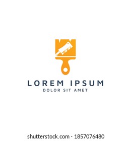 paint and knife negative space logo design