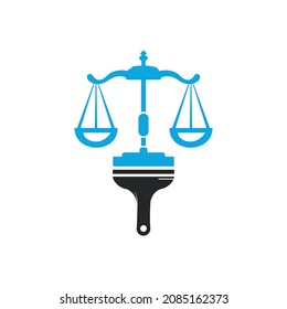 Paint law vector logo concept. Scale with brush icon vector design.	