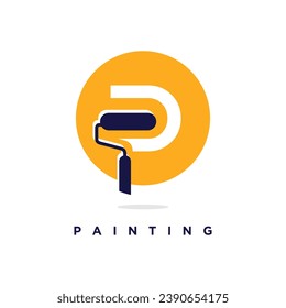 Pinta con letra P elemento de diseño icono vector con idea creativa para persona de negocios