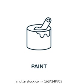 Paint line icon. Thin style element from construction tools icons collection. Outline Paint icon for computer and mobile. Symbol, logo vector graphics.