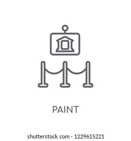 Paint linear icon. Modern outline Paint logo concept on white background from Museum collection. Suitable for use on web apps, mobile apps and print media.