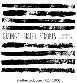 paint lines, black brush strokes, Set of ink brushes backgrounds. Paint  grunge design elements, boxes, frames for text. grungy hand painted brush isolated on white, watercolor texture.