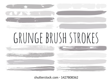 Paint lines grunge collection. Set of colorful grungy hand drawn brush strokes isolated on white. Abstract ink texture, design elements, borders or frames. Brush strokes set backgrounds.