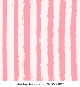  Paint Lines Seamless pattern. Stripe pattern pink lines background. vertical white  geometric. vector striped pastel background. ink brush strokes. rose stripes spring backdrop