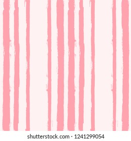  Paint Lines Seamless pattern. Stripe pattern pink lines background. vertical white  geometric. vector striped pastel background. ink brush strokes. rose stripes spring backdrop