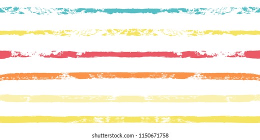 Paint Lines Seamless pattern. vector striped summer background. ink brush strokes. colorful stripes for kids swimming close, polo or T-shirt hipster paintbrush line. spring stripes girly backdrop