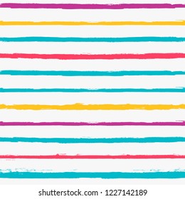 Paint Lines Seamless pattern. vector striped summer background. ink brush strokes. colorful stripes for swimming close, polo or T-shirt Modern hipster paintbrush line. spring stripes girly backdrop