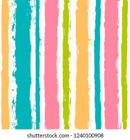 Paint Lines Seamless pattern. vector striped summer background. ink brush strokes. colorful stripes for swimming close, polo or T-shirt Modern hipster paintbrush line. spring stripes girly backdrop