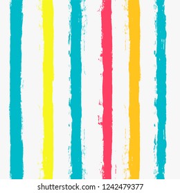 Paint Lines Seamless pattern. vector striped summer background. ink brush strokes. colorful stripes for swimming close, polo or T-shirt Modern hipster paintbrush line. spring stripes girly backdrop