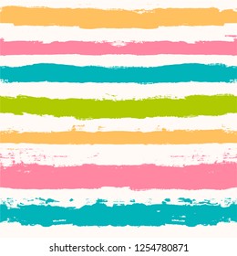 Paint Lines Seamless pattern. vector striped summer background. ink brush strokes. colorful stripes for swimming close, polo or T-shirt Modern hipster paintbrush line. spring stripes girly backdrop