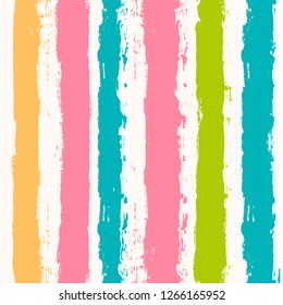 Paint Lines Seamless pattern. vector striped summer background. ink brush strokes. colorful stripes for swimming close, polo or T-shirt Modern hipster paintbrush line. spring stripes girly backdrop