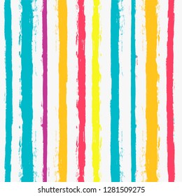 Paint Lines Seamless pattern. vector striped summer background. ink brush strokes. colorful stripes for swimming close, polo or T-shirt Modern hipster paintbrush line. spring stripes girly backdrop