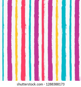 Paint Lines Seamless pattern. vector striped summer background. ink brush strokes. colorful stripes for swimming close, polo or T-shirt Modern hipster paintbrush line. spring stripes girly backdrop