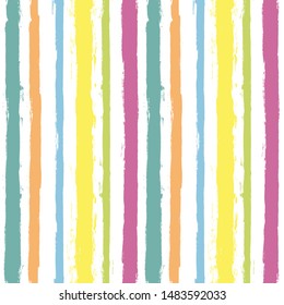 Paint Lines Seamless pattern. vector striped summer background. ink brush strokes. colorful stripes for swimming close, polo or T-shirt Modern hipster paintbrush line. spring stripes girly backdrop