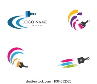 paint logo business vector icon template