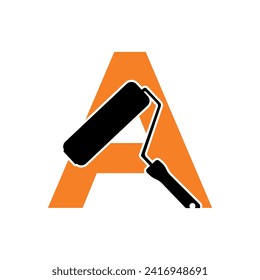  Farblogo kombiniert mit Buchstabe A, Vektorvorlage