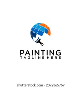 Paint-Logo-Konzept einzeln auf weißem Hintergrund