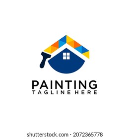 Paint logo concept isolated in white background