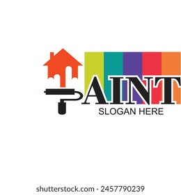 Paint logo design simple concept Premium Vector