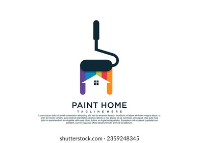 Paint logo design template with creative unique concept Premium Vector