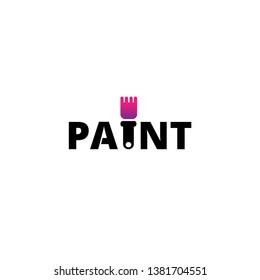 Paint logo design template. Lettering logo on white background