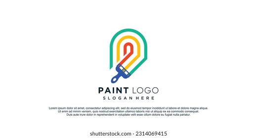 Paint logo design vector icon with creative unique idea