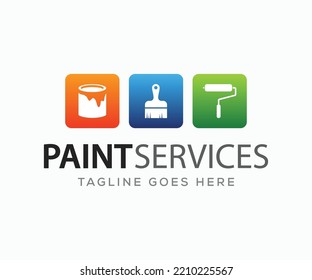 Paint Logo Design Vector Template. Painter Logo Design