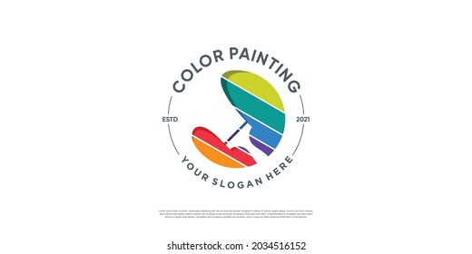 Símbolo del logotipo de pintura con concepto único Vector Premium