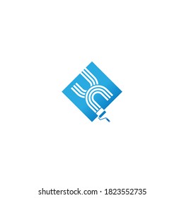 Paint logo font design concept illustrator
