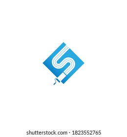 Paint logo font design concept illustrator