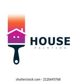 Paint logo full color luxury design style. Creative Brush concept 