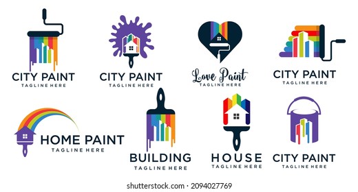 Paint Logo icon set . Template Design Vector