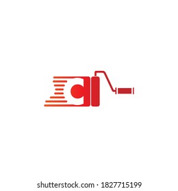 Paint logo letter  C design concept 