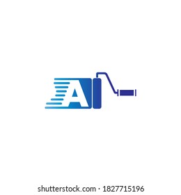 Paint logo letter A  design concept 