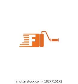 Paint logo letter  F design concept 