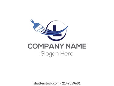 Dibujar Logotipo En La Plantilla De La Letra L. Dibujar logotipo en la letra L, plantilla de concepto inicial de signo de pintura