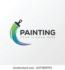 Paint logo, painting design, paint brush icon design with colorful elegant vector template