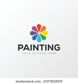 Paint logo, painting design, paint brush icon design with colorful elegant vector template