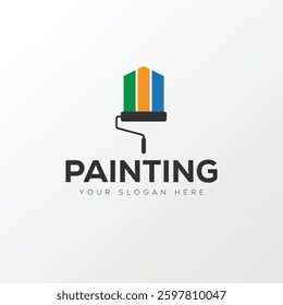 Paint logo, painting design, paint brush icon design with colorful elegant vector template