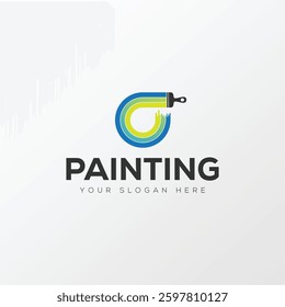 Paint logo, painting design, paint brush icon design with colorful elegant vector template
