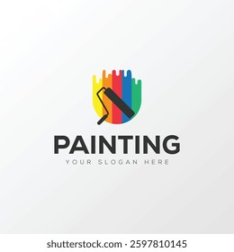 Paint logo, painting design, paint brush icon design with colorful elegant vector template
