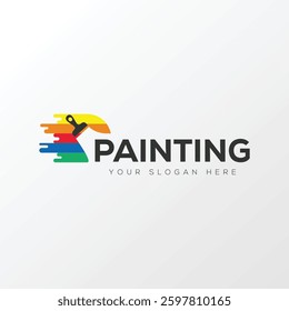 Paint logo, painting design, paint brush icon design with colorful elegant vector template