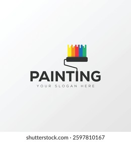 Paint logo, painting design, paint brush icon design with colorful elegant vector template