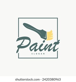 Paint logo simple wall paint brush design with colorful elegant vector template