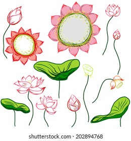 Paint lotus vector