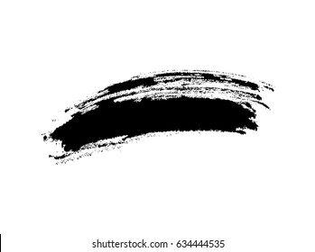 Paint Makeup Brush Stroke Texture. Vector Black Ink Scribble, Pencil Smudge Or Mark Isolated On White Background.