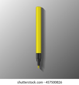 paint marker pen illustration. template of felt-tip pen in yellow color. vector illustration. 